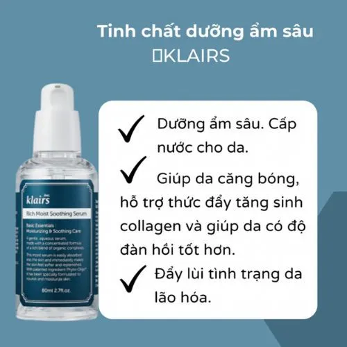 Tinh Chất Klairs Rich Moist Soothing Serum 80ml – Cấp Ẩm Dịu Da